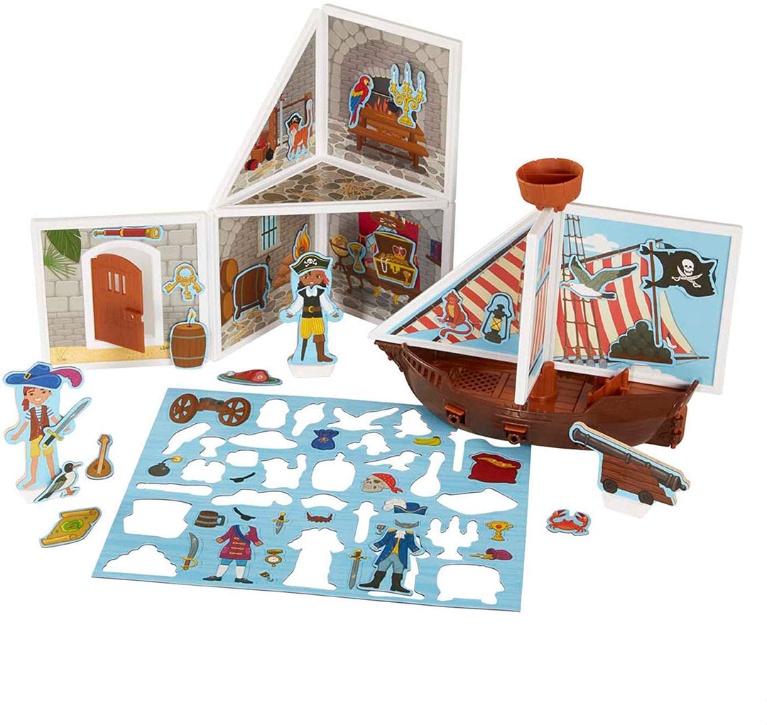 Set De Construcción Magnético Barco Pirata