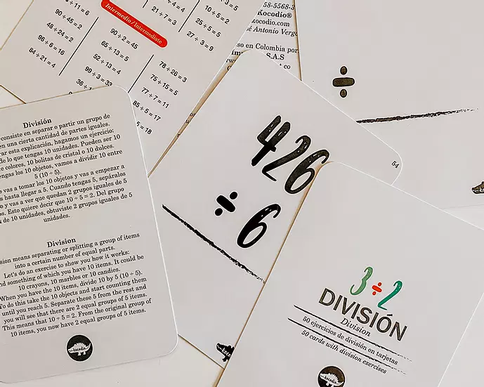 Flahscards División Cartas Didácticas