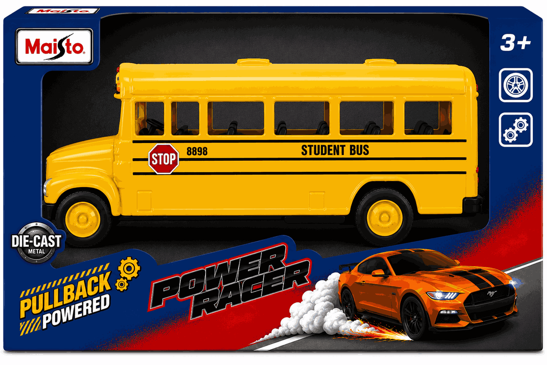 Carro Coleccionable A Escala 1/36 School Bus Amarillo