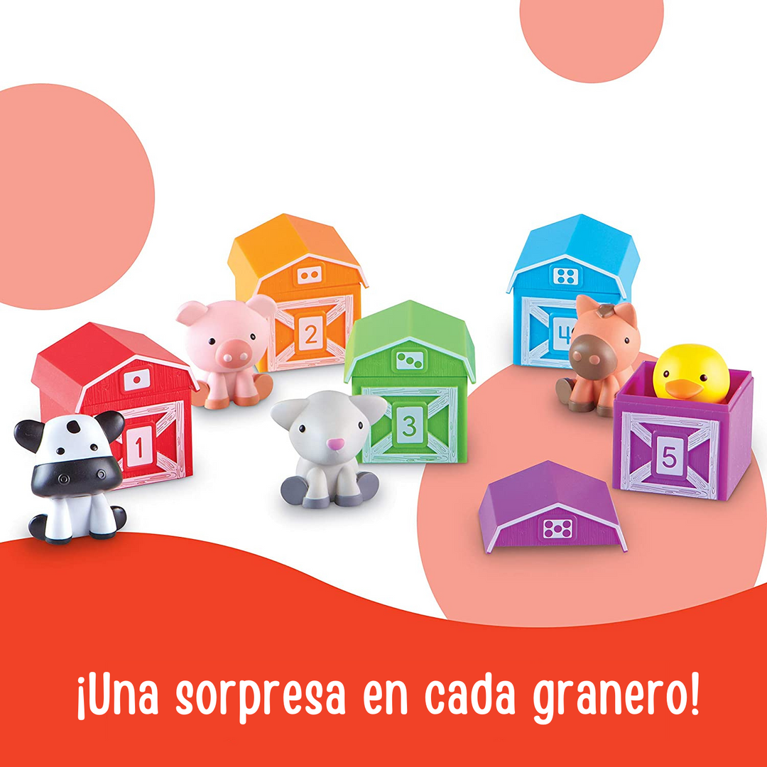 Juego de Conteo y Títeres Animales de la Granja Para Niños