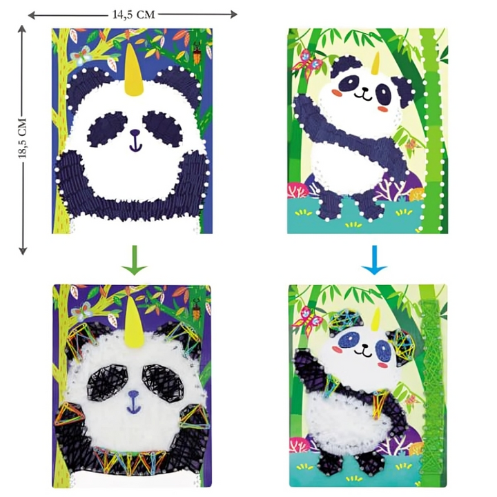 Set Arte Y Diseño Con Hilos Oso Panda