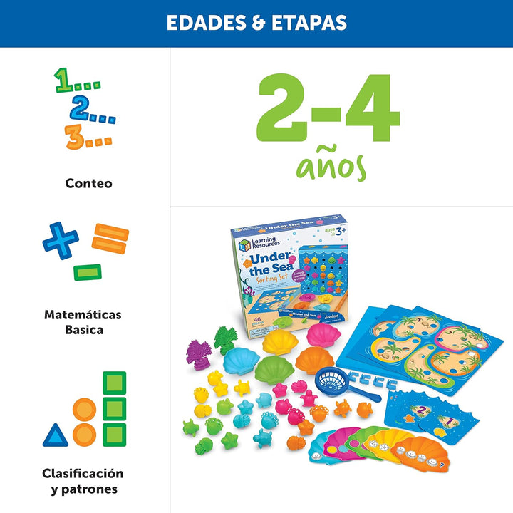 Juego De Clasificacion Y Motricidad Fina Bajo Del Mar