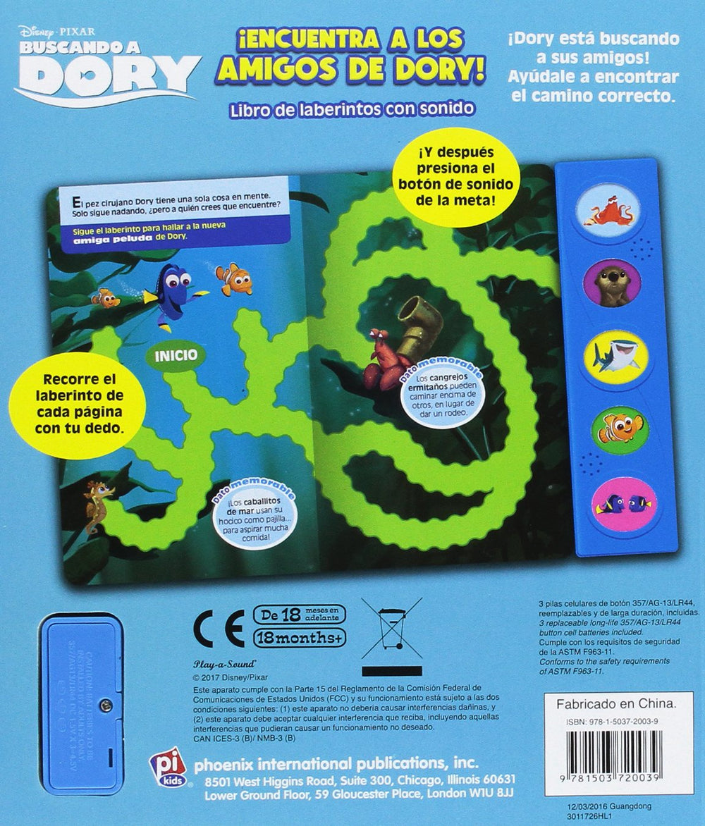 Libro Laberintos Con Sonido Buscando A Los Amigos De Dory