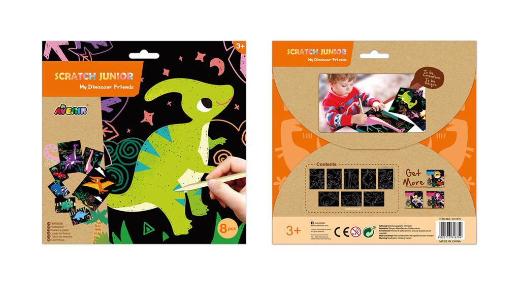 Set De Arte y Manualidades Para Raspar Dinosaurios