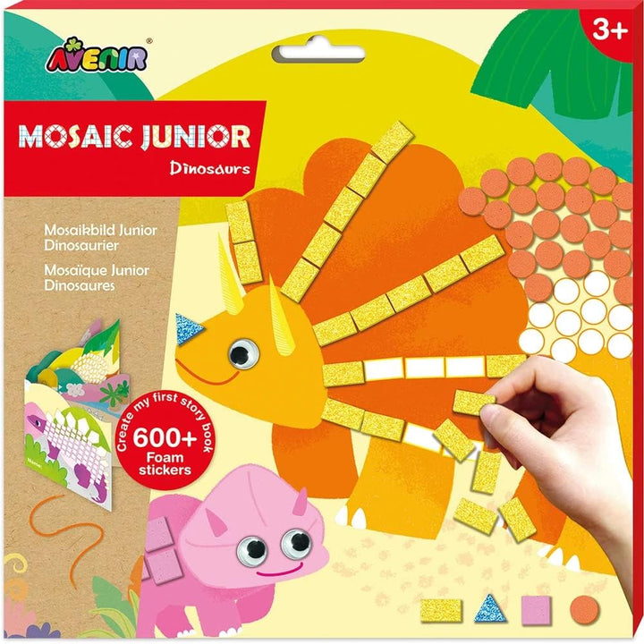 Set De Arte y Manualidades Mosaico Con Stickers Dinosaurios