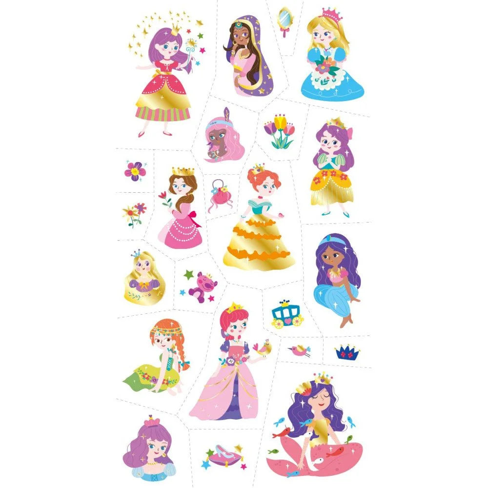 Set De Arte Stickers Y Tattoo Princesas
