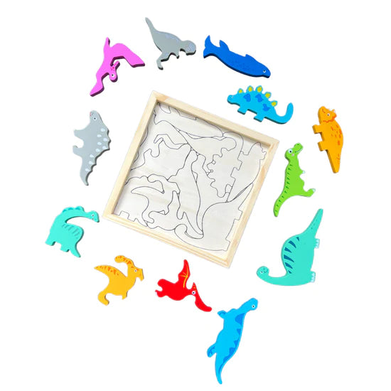 Rompecabezas De dinosaurios Tangram De Madera