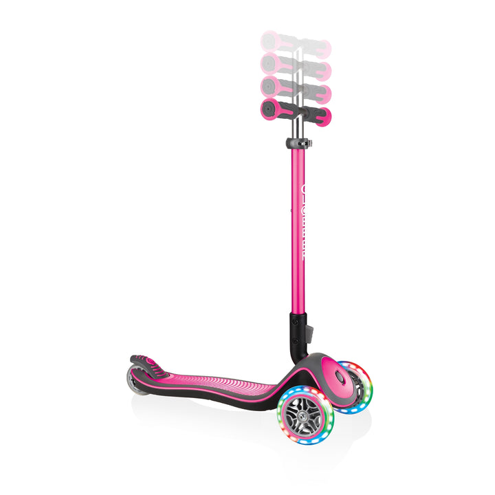 Patineta Globber Elite Con Luces Rosada