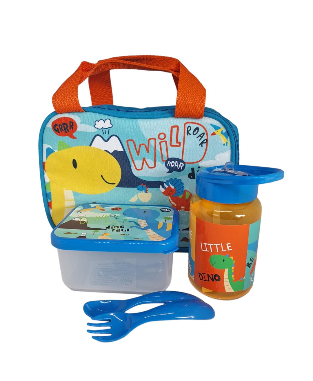 Lonchera En Tela Con Termo Dinosaurio para niños niñas