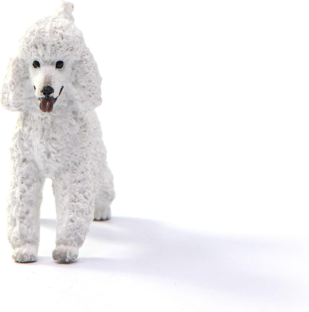 Figura Animales Perro Caniche Blanco Pintado A Mano