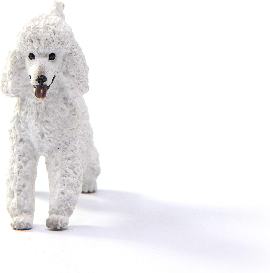 Figura Animales Perro Caniche Blanco Pintado A Mano