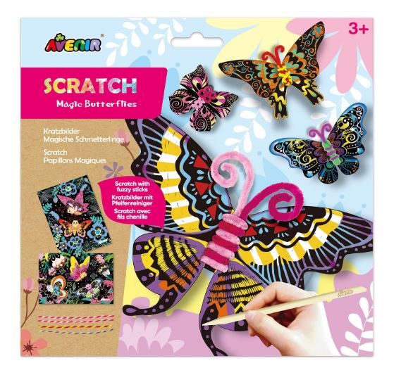 Set De Arte y Manualidades Para Raspar Mariposas