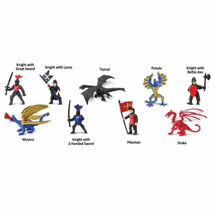 Set De Figuras Dragones y Caballeros