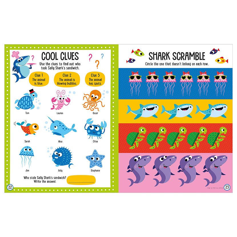 Libro De Actividades Con Stickers Animales Del Mar