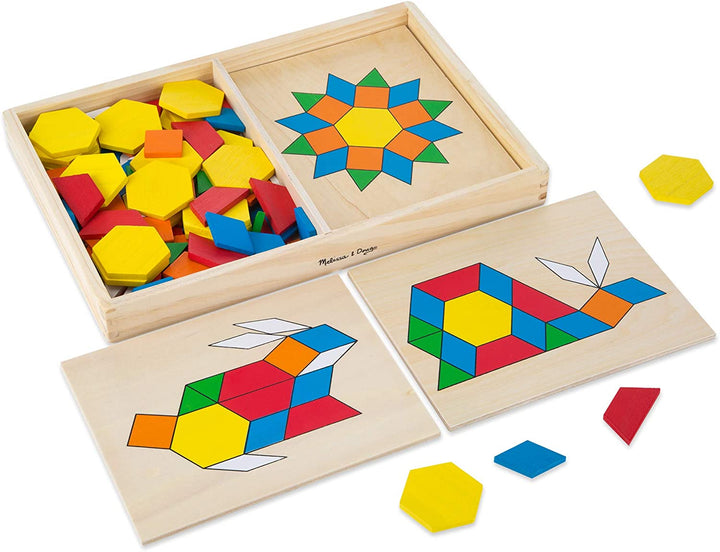 Juego De Bloques y Patrones En Madera