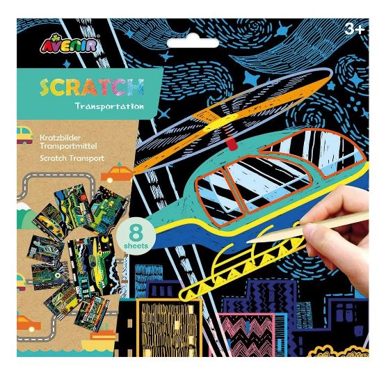 Set De Arte y Manualidades Para Raspar Transportes