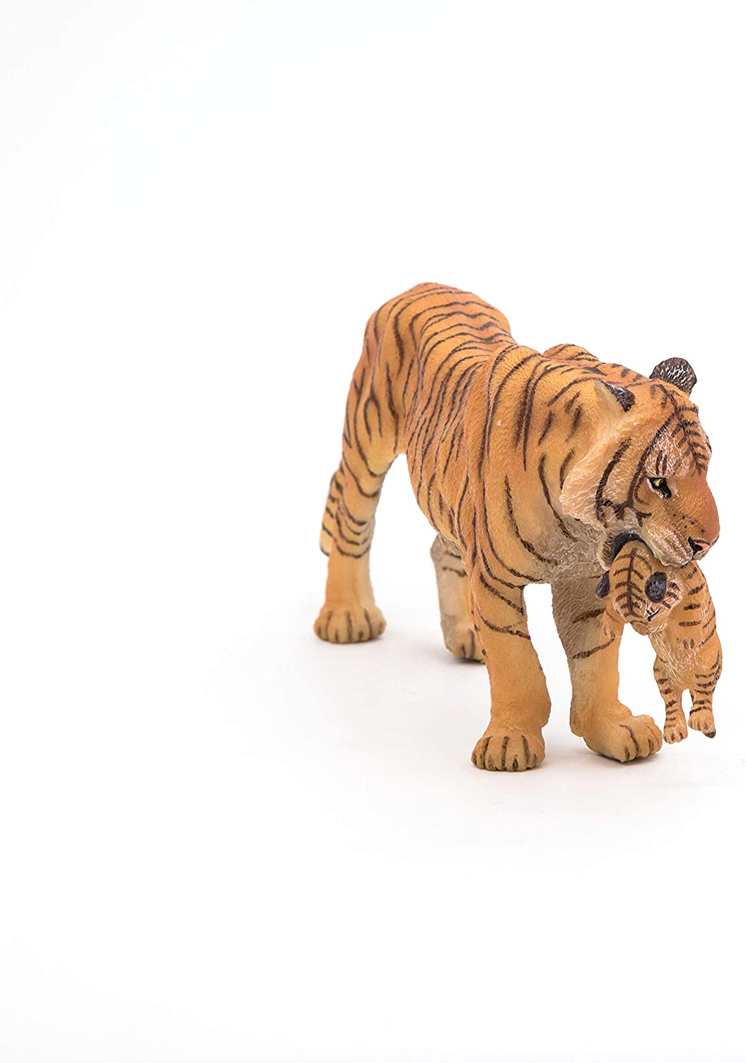 Figura Animales Tigre Con Cachorro Pintado a Mano