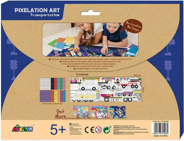 Set Arte Para Pintar Con Stickers Por NumerosTransportes
