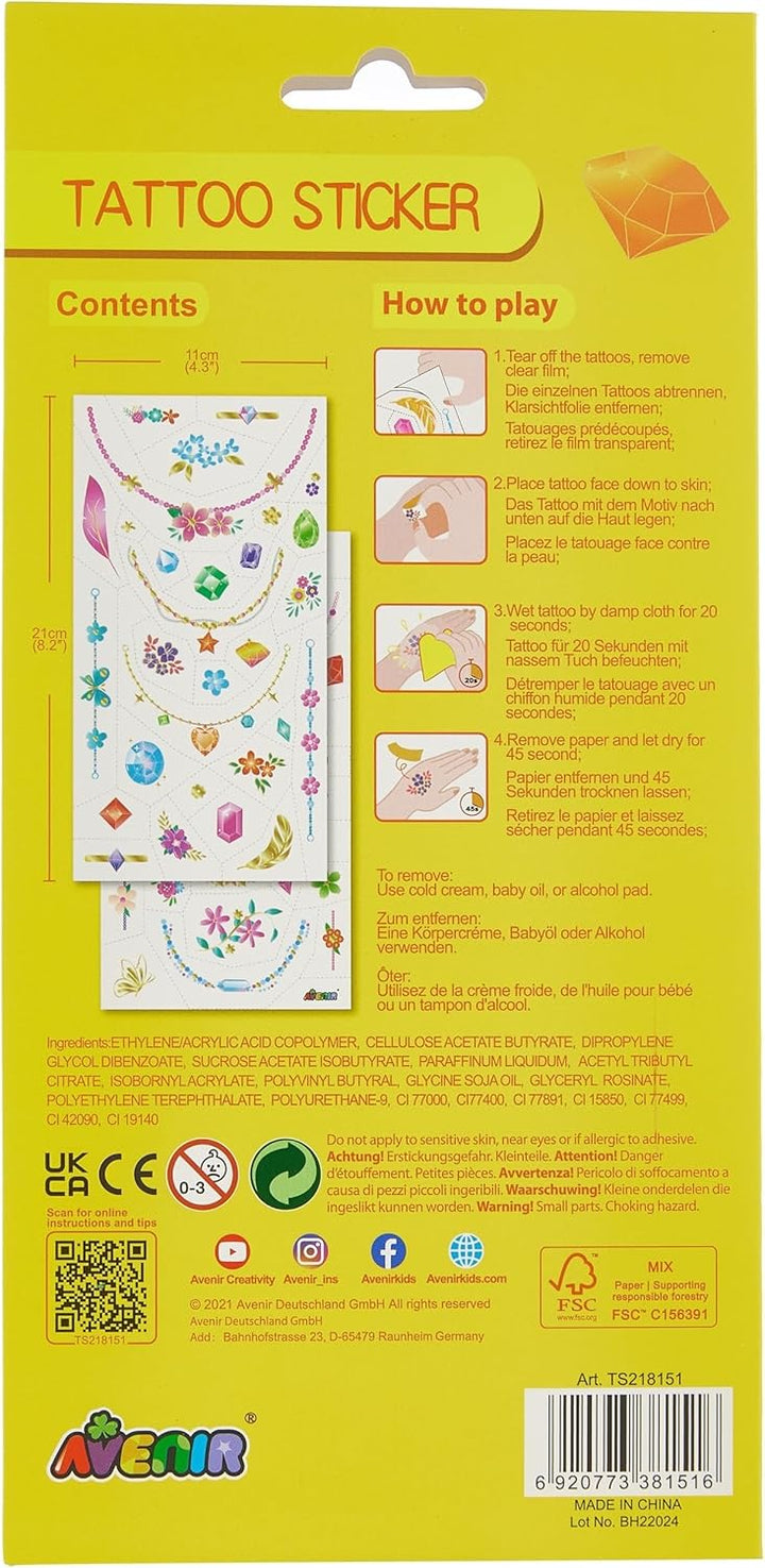 Juego Tatuajes Temáticos joyas Para Niños