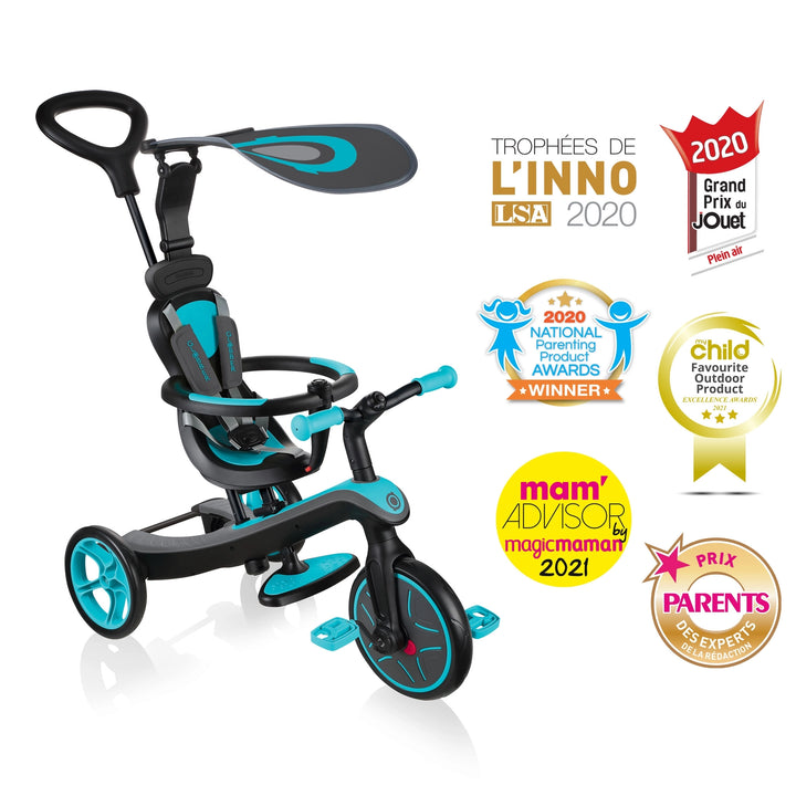 Triciclo y Bicicleta de Balance 4 en 1 azul para niños