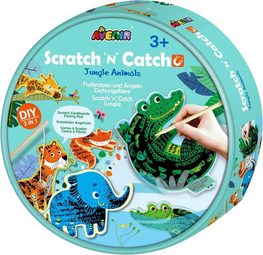 Juego De Pesca Y Set De Arte Para Raspar Animales De La Selva