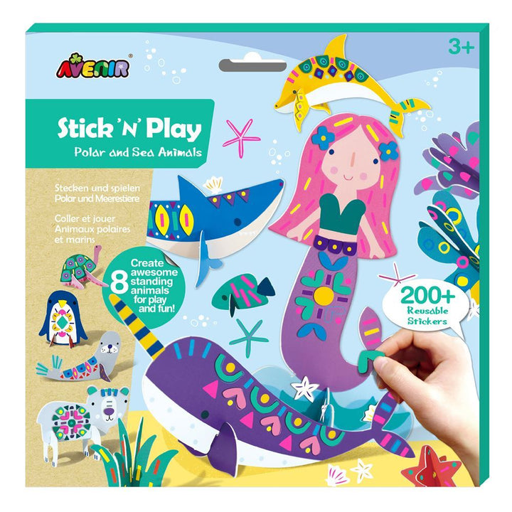 Set De Arte Y Manualidades Animales Del Mar Con Stickers