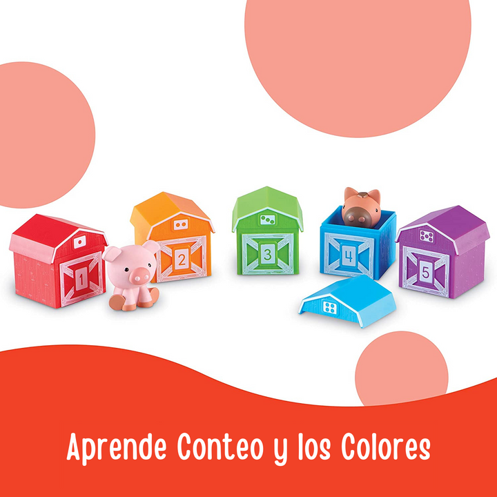 Juego de Conteo y Títeres Animales de la Granja Para Niños