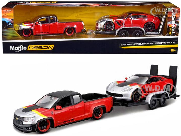 Carros Coleccion Chevrolet Colorado/Corvette Escala 1/24