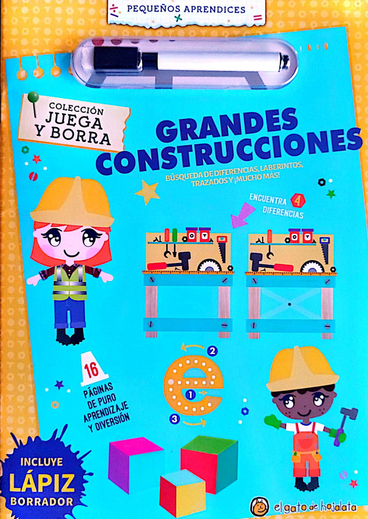 Libro De Pasatiempos Juega Y Borra Grandes Construcciones