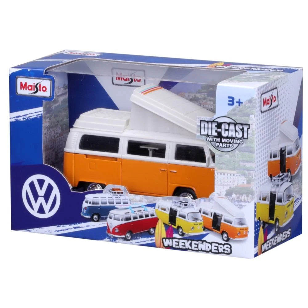 Furgoneta Volkswagen Van Samba Naranja De Coleccion