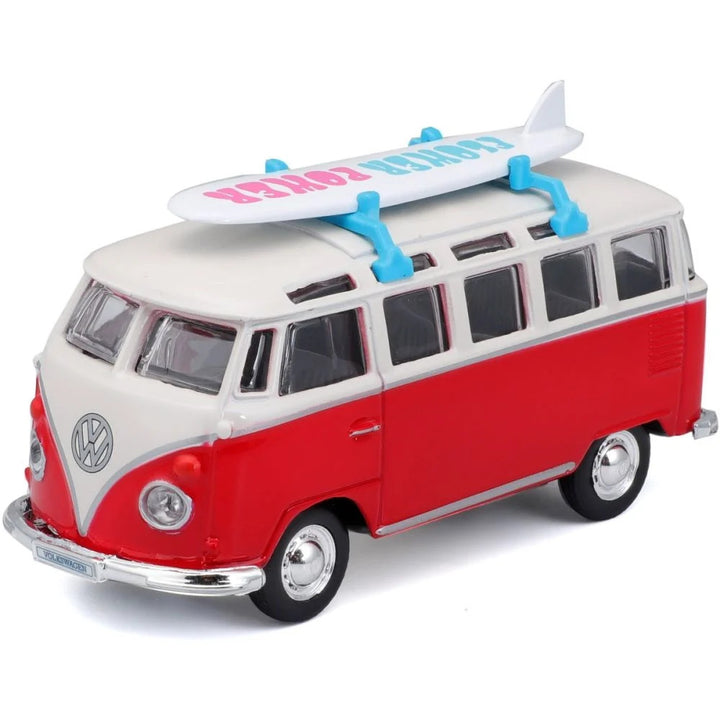 Furgoneta Volkswagen Van Samba Rojo De Coleccion