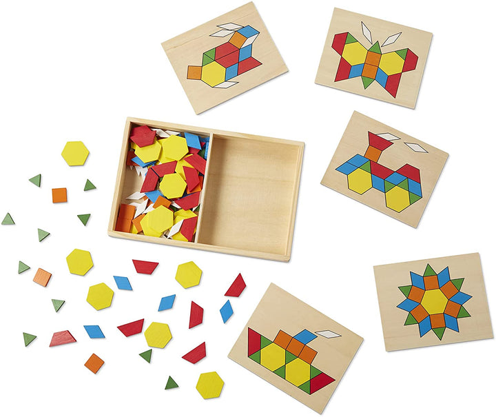 Juego De Bloques y Patrones En Madera