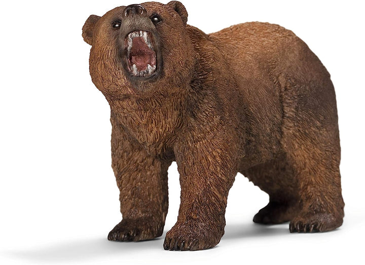 Figura Animales Oso Grizzly  Pintado A Mano