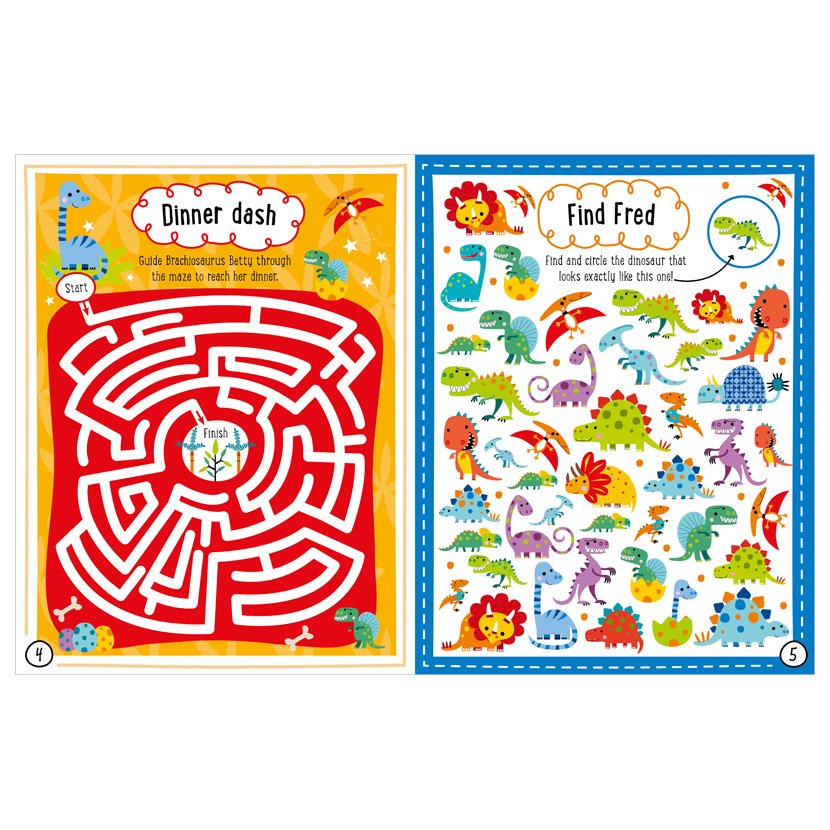 Libro De Actividades Con Stickers Dinosaurios