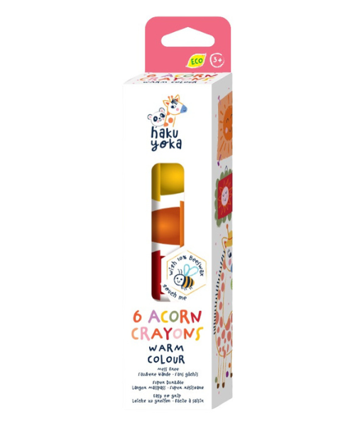 Caja De 6 Crayones Tonos Calidos Ecologicos
