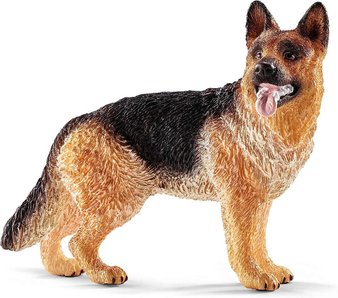 Figura Animales Perro Pastor Aleman Pintado A Mano