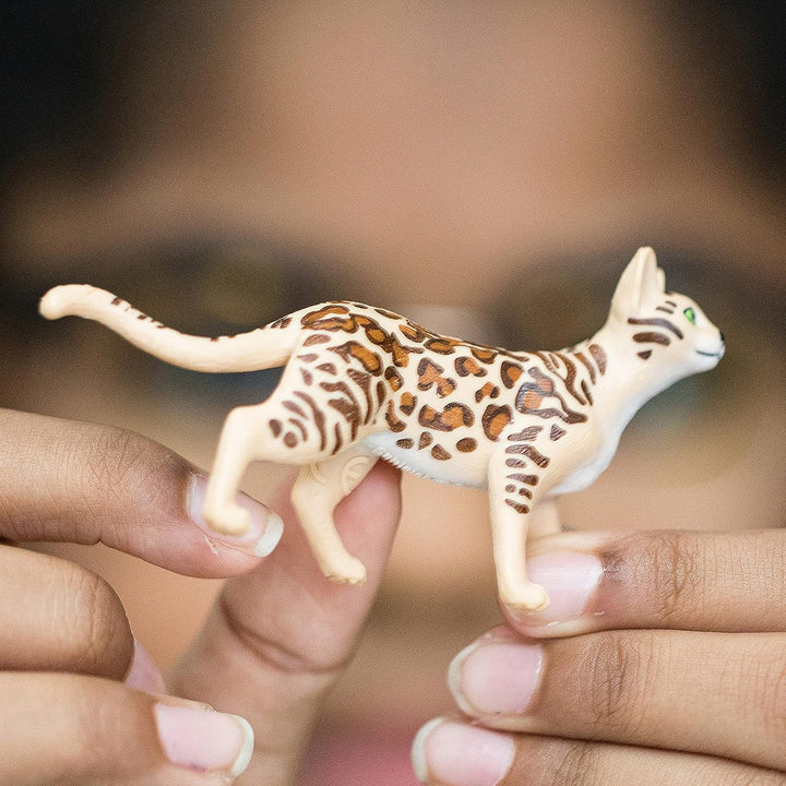 Figura Animales Gato De Bengala Pintado A Mano