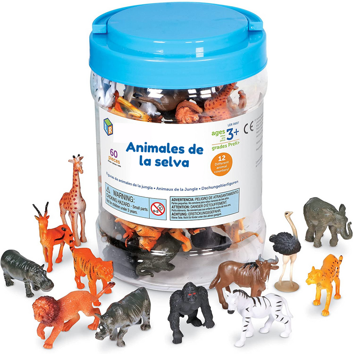 juego set didáctico Animales De La Selva 60 Figuras niños