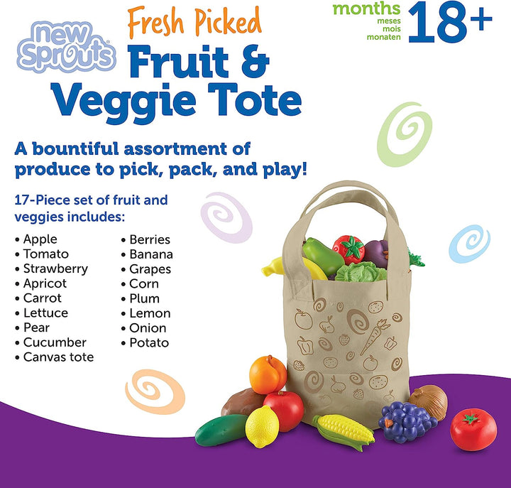 Juego Didáctico Set De Juego Bolsa De Frutas Para Niños