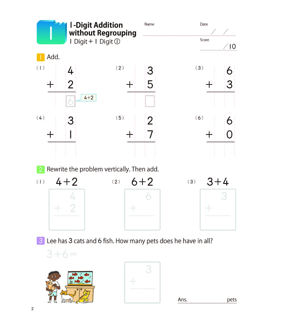 Libro Kumon Actividades Sumas Y Restas Grado 2 En Ingles