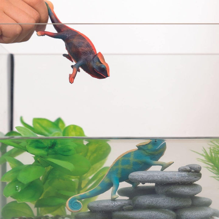Figura Animales Camaleon Pintado A Mano