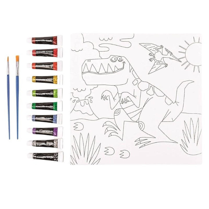 Set De Arte Lienzo Para Pintar Dinosaurios