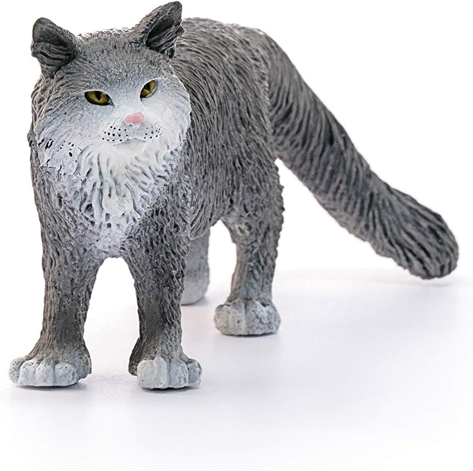Figura Animales Gato Maine Coon Pintado A Mano