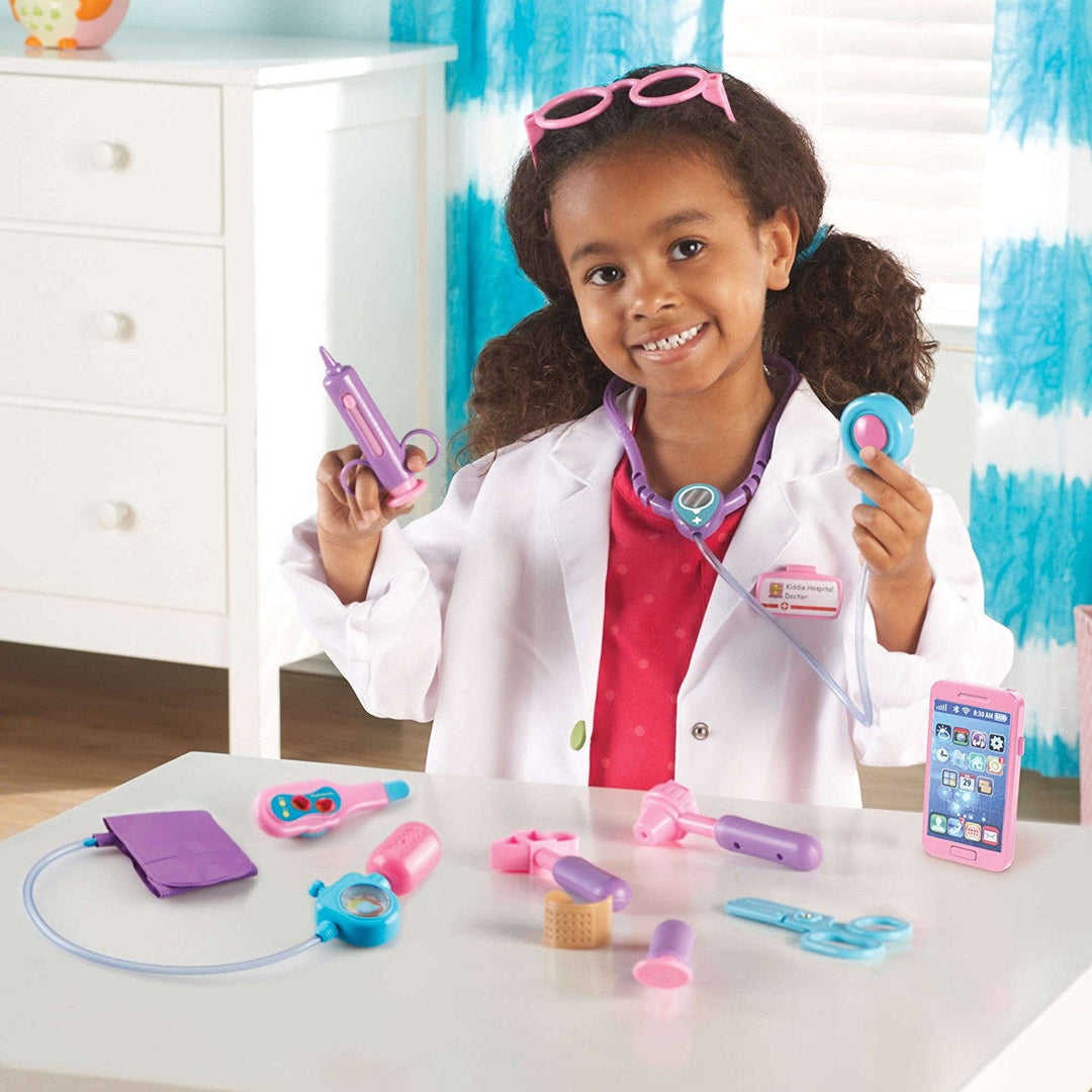 Juego Didáctico Set De Doctor Con Sonidos y Maleta Rosa