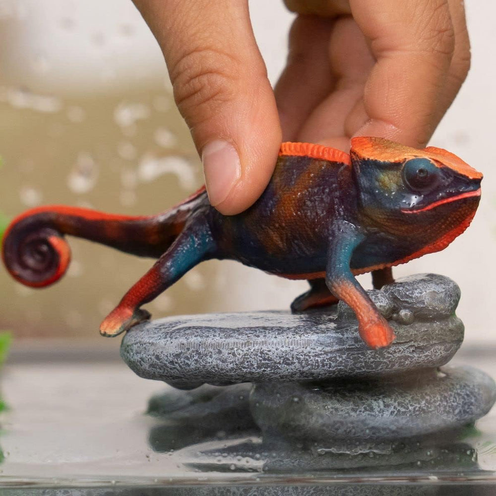 Figura Animales Camaleon Pintado A Mano