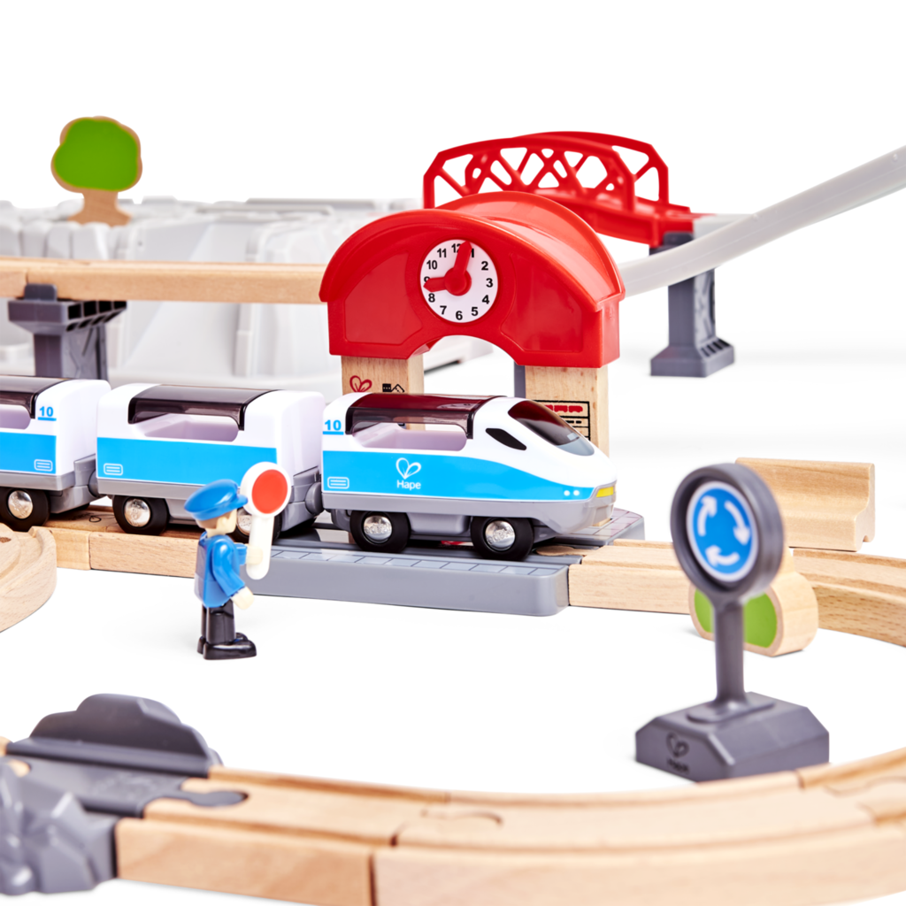 Juego de Construcción Trenes En Madera