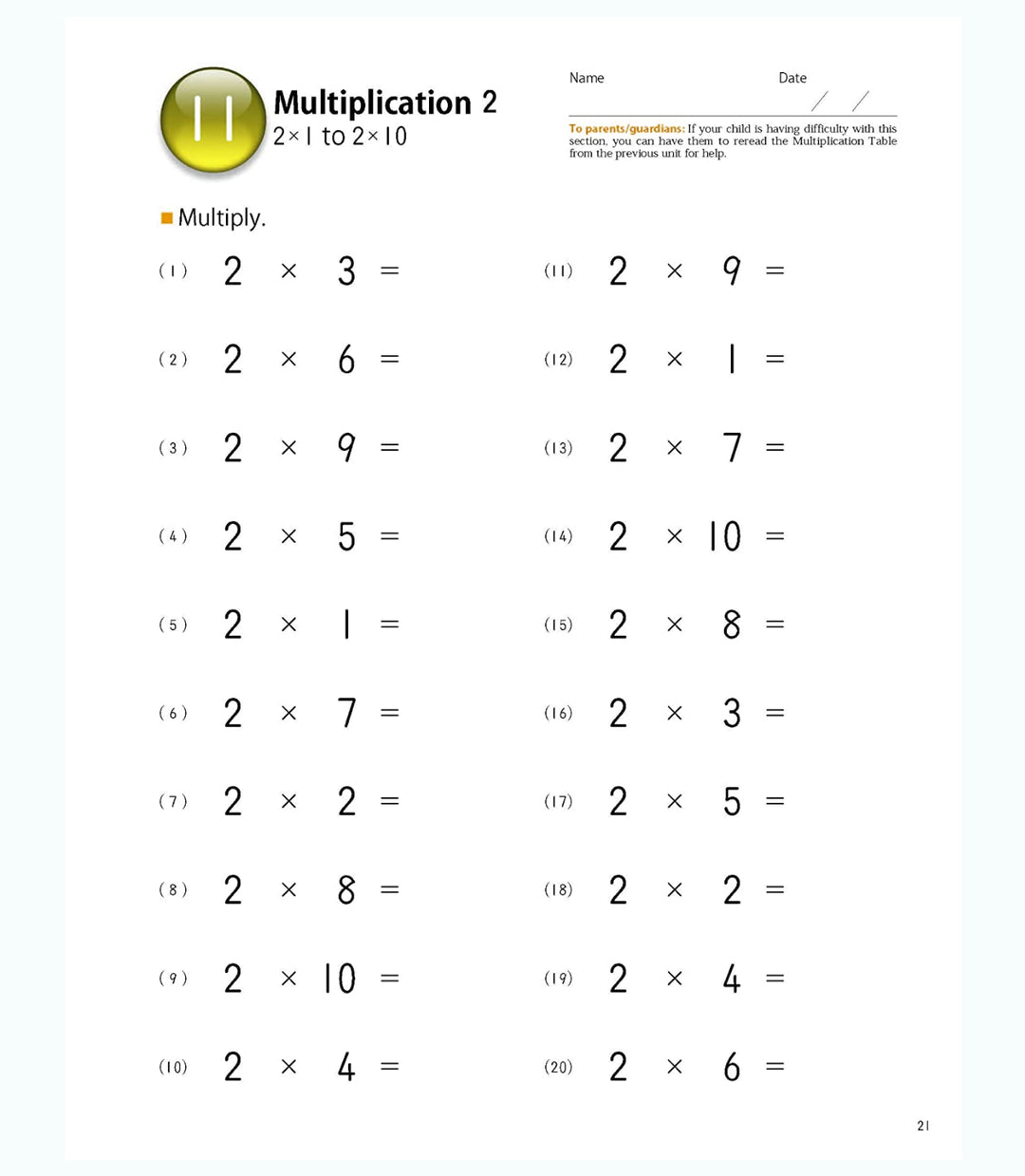 Libro Kumon Mi Libro  De Multiplicacion Simple En Ingles