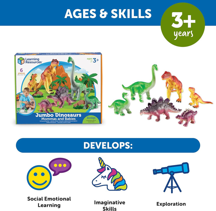 Set  Dinosaurios Mamás Y Bebes Jumbo Figuras Coleccionables