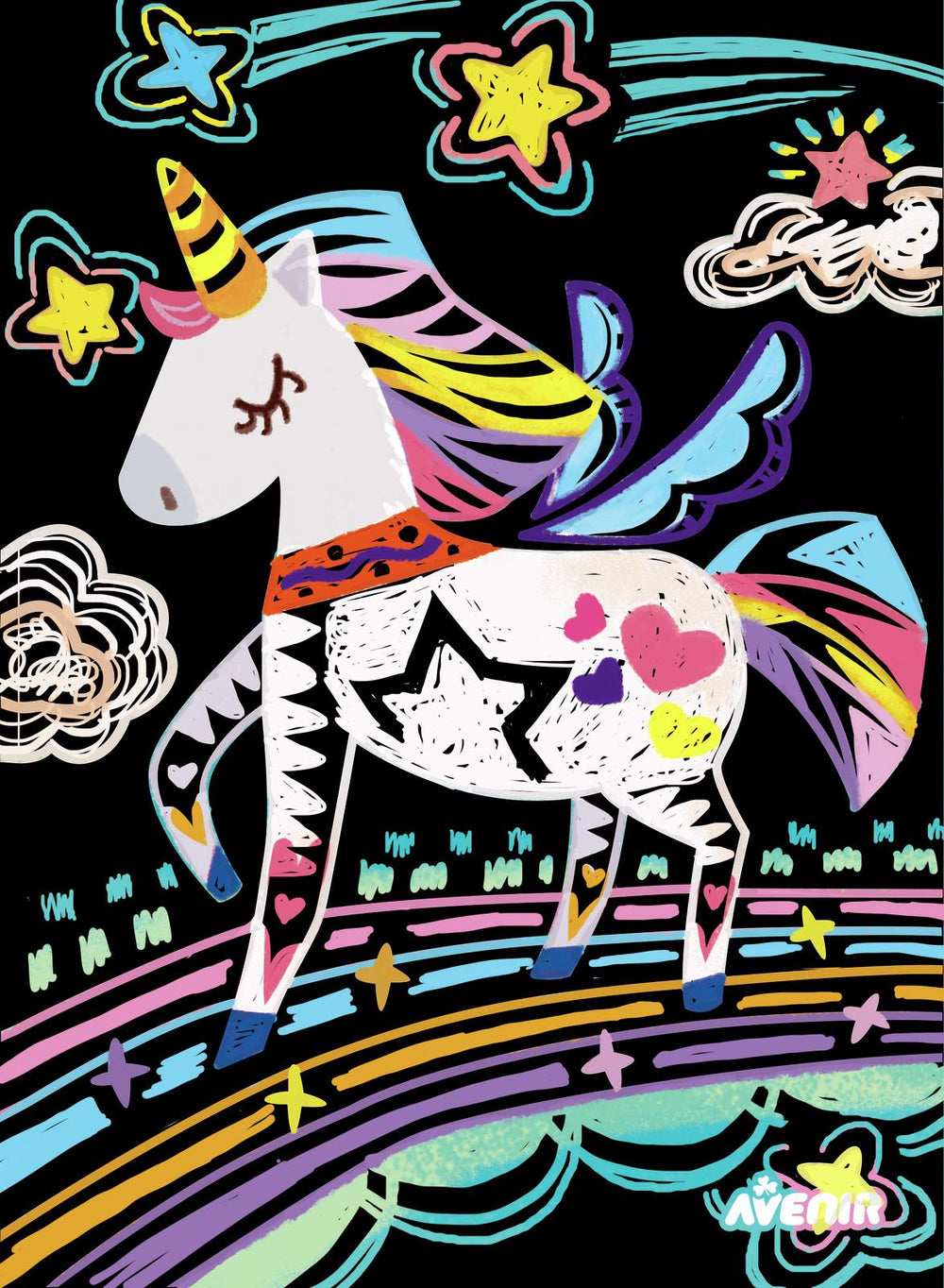 Set De Arte y Manualidades Para Raspar Unicornio