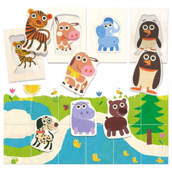 Flashcards Rompecabezas 2 en 1 Animales